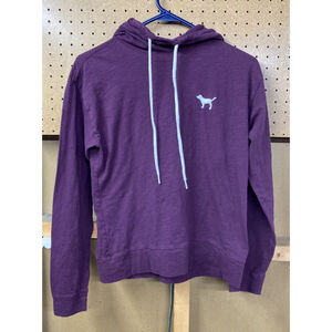 Victoria's Secret Pink Long Logo Sleeve Hooded Shirt Size XS